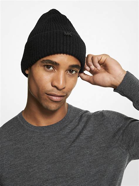 michael kors black beanie mens|ribbed knit beanie hat.